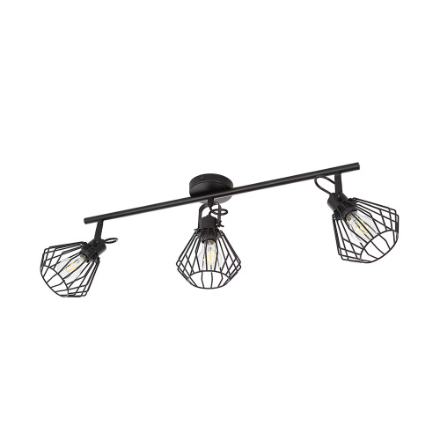 Eglo Tabillano Track Light 3L, Matte Black Finish (New)