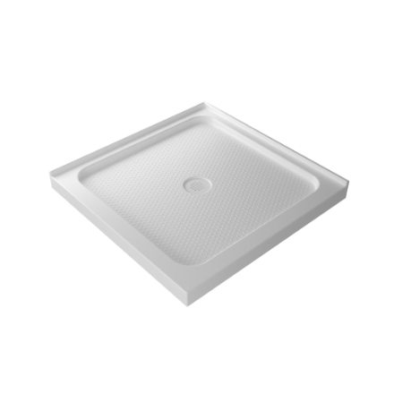 Nordic Canada Teo 36" W x 36" D Gloss White Alcove Shower Base with Central Drain (New)