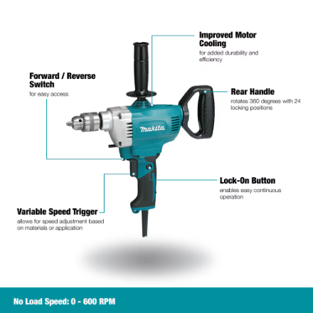 MAKITA 1/2-inch (8.5-Amp) High Torque Spade Handle Drill/Mixer with Variable Speed (120V) (New)