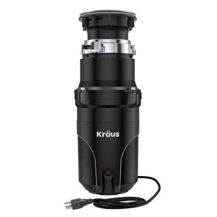 Kraus WasteGuard High-Speed 1/2 HP Continuous Feed Ultra-Quiet Motor Garbage Disposal
