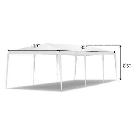 Costway 10'x30' Party Wedding Patio Tent Canopy Heavy Duty Gazebo Pavilion Event (New)