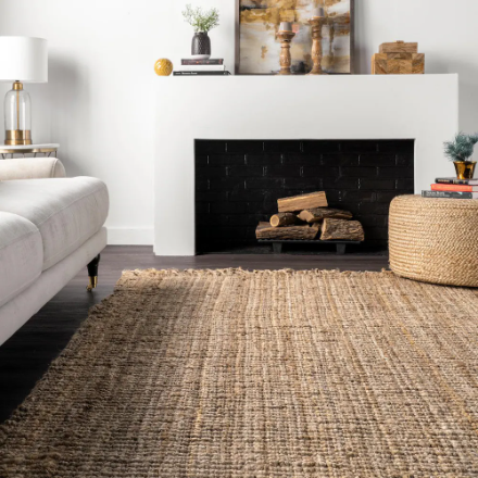 nuLOOM Hand Woven Chunky Loop Jute Natural 7 ft. 6-inch x 9 ft. 6-inch Indoor Area Rug (New)