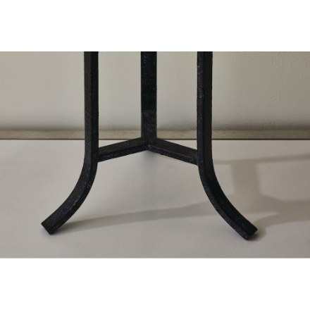 GlucksteinElements Wyatt 28-inch H Farmhouse Table Lamp with Flared Legs Black Metal Base and White Linen Fabric Shade (New)