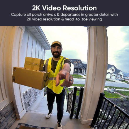 Wyze Wired Video Doorbell v2, 2K HD Video with Head-to-Toe view, 2-way Audio, Colour Night Vision (New)