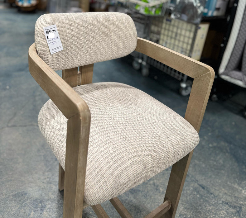 Wooden Bar Stool with Cushioned Seat and Backrest