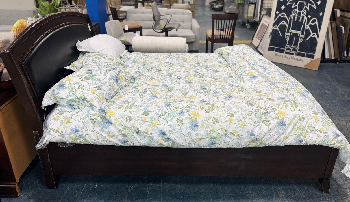 Dark Wood Queen Bed Frame with Storage Drawers
