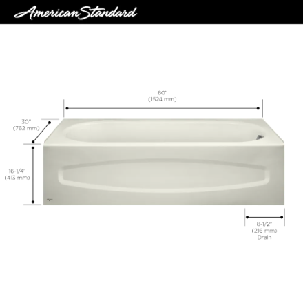 Rectangular Enamel Steel Bathtub