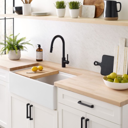 Hardwood Reflections 4ft. L x 30 inch D Unfinished Birch Butcher Block Desktop Countertop with Eased Edge