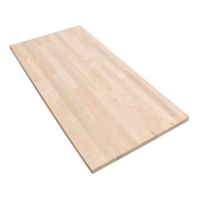 Hardwood Reflections 4ft. L x 30 inch D Unfinished Birch Butcher Block Desktop Countertop with Eased Edge