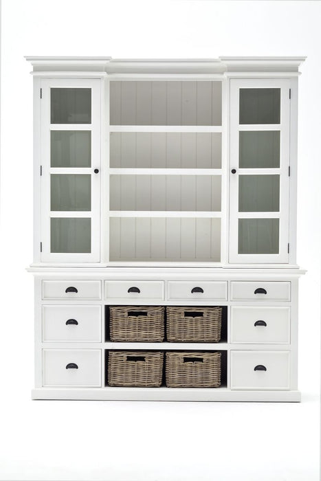 Halifax Library Hutch Unit with Basket Set in Classic White (new)