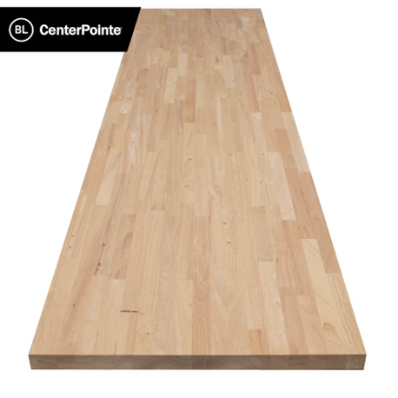 CenterPointe 96 in. / 8' Hevea Finger-Jointed Butcher Block Countertop
