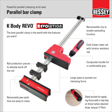 BESSEY 50" Parallel Clamp with 3-3/4 in. Throat Depth (New)