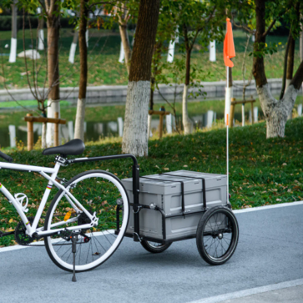 Aosom 40 kg (88 lb.) Cargo Bike Trailer with Removable Storage Box, 30" (New)