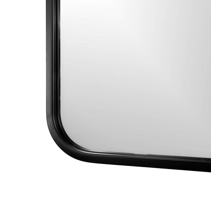 The Tangerine Mirror Company Juliet ,Satin Black Iron Mirror, with Curved Corners -20" x 30" (New)