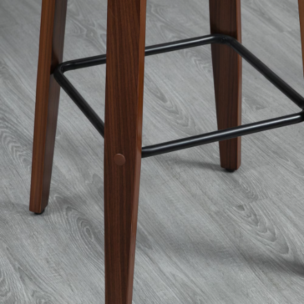 HOMCOM Set of 2 Counter Height Bar Stools PU Swivel Barstools w/ Footrest, Black (New)