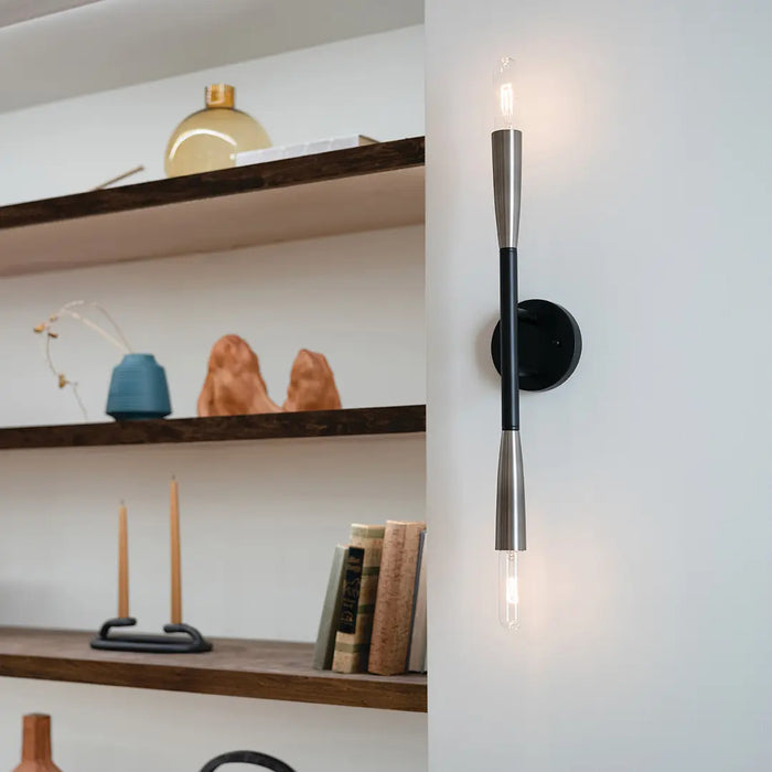 Kichler Branches 2 Light Wall Sconce Black (New)