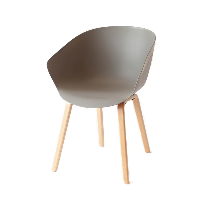 Grey Bucket Seat w/ Natural Wood Base (Used)