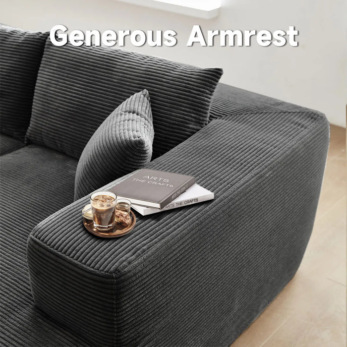 Kustas 2 - Piece Upholstered Sectional with Pillow, No Assembly Required Sleeper Sofa, Free Combination Sofa Bed for Living Room - Body Fabric Grey Corduroy, Orientation Right Hand Facing - DXRSEC1WW-VI9R