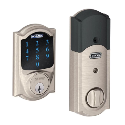 Schlage Camelot Smart Door Lock in Satin Nickel
