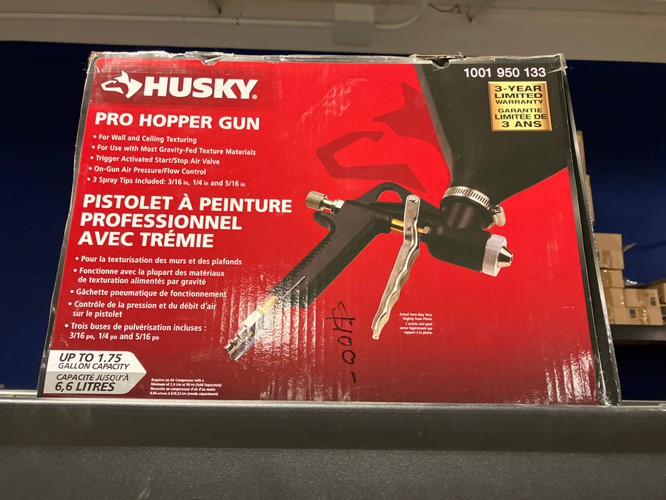 Husky 1.75-Gallon Hopper Gun Texture Sprayer with 3 spray tips