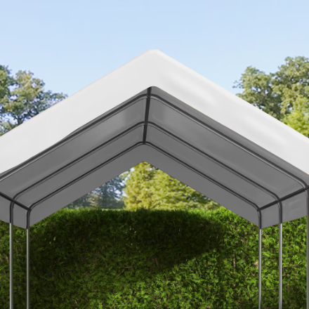 Outsunny 10 x 20 ft Patio Carport Replacement Canopy Cover (New)