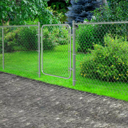 Peak Adjustable Galvanized Steel Chain Link Fence Gate (2-inch Mesh)