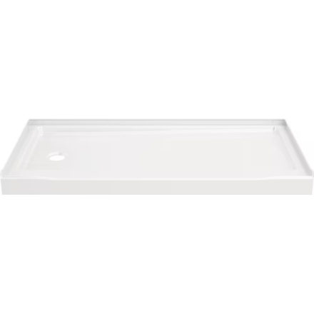 Delta Classic 500 60" L x 30" W Shower Base with Left Drain in High Gloss White