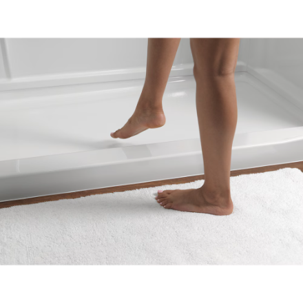 Delta Classic 500 60" L x 30" W Shower Base with Left Drain in High Gloss White
