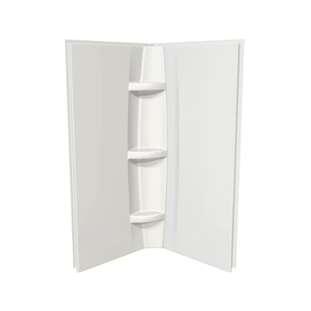MAAX 36L x 36W x 72H-inch 2-Piece Acrylic Corner Shower Wall Kit with Built-In Shelves (Direct-to-Stud)