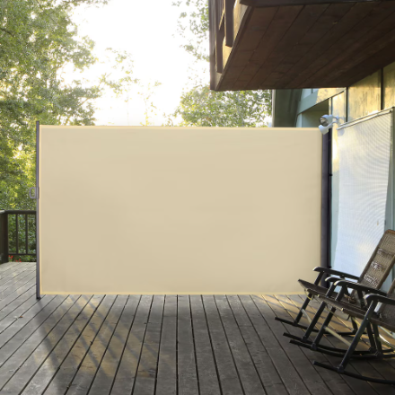 Outsunny 118" x 79" Retractable Side Awning in Cream White