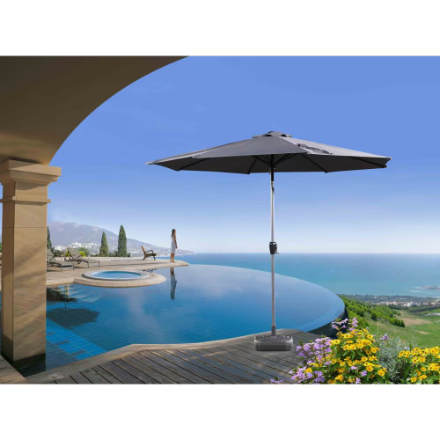 Velago Denia 10 ft. Patio Market Umbrella in Dark Grey