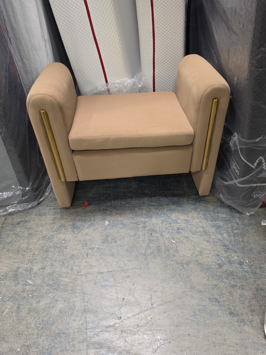 Velvet Fabric Single Bench Shoe Bench Makeup Bench For Bedroom Indoor - YPLL7715-W527122001