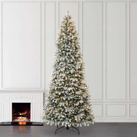 12ft. Pre-Lit 1100L Micro Fairy LED Warm White Lexington Pine Flocked (New)
