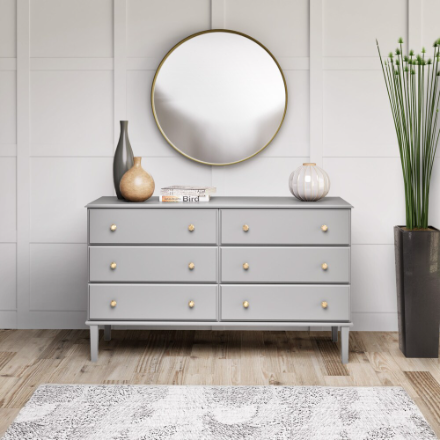 Prepack-Grey 6-Drawer Dresser