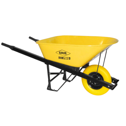 ERIE 6 cu. ft. Steel PRO Grade Wheelbarrow with Flat Free Tire (USED)
