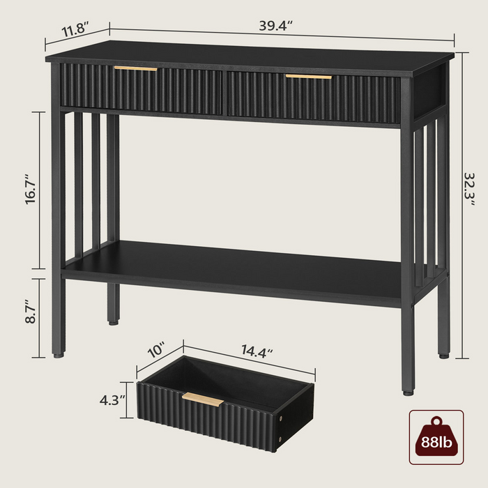 Olague 39.4" Console Table with Storage - Colour Black - CTHB5101