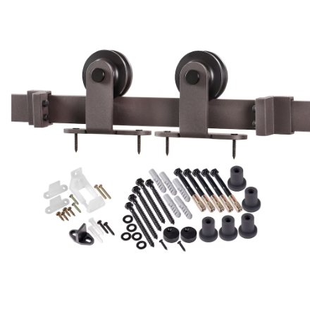 TRUporte Bronze Interior Barn Door Closet Top Hardware Track Kit