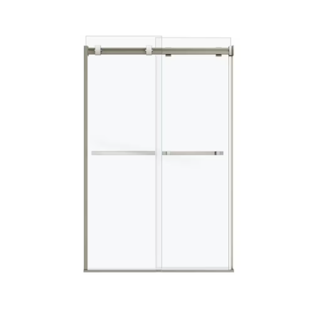 MAAX Duel 44-47" W x 70.5-74" H Frameless ByPass Sliding Shower Door in Brushed Nickel