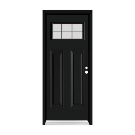 Dusco 32" x 80" x 4-5/8" Left-Hand Inswing Steel Prehung Front Door in Black