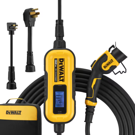 DEWALT 25 ft. cord, 32 Amp, 120-Volt/240-Volt AC 7.6 Kw, Weatherproof Level 2, Heavy-Duty Portable