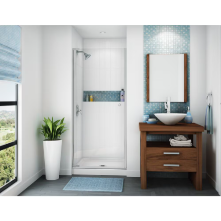 MAAX Essence 36"L x 36"W x 3"H Centre Drain AcrylX Shower Base Pan in White