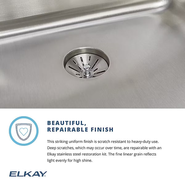 Elkay Stainless Steel 16" Single Bowl Undermount Sink with Perfect Drain (new)