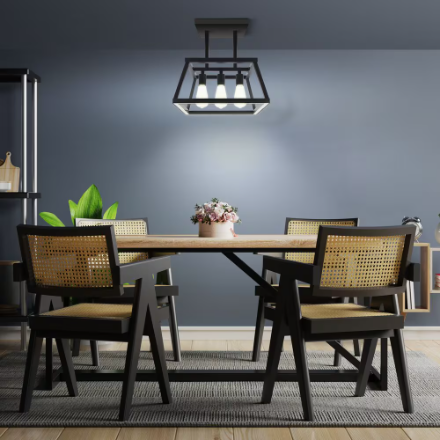 Feit Electric Katalyst Collection LED Decorative 3-Light Chandelier Matte Black (New)