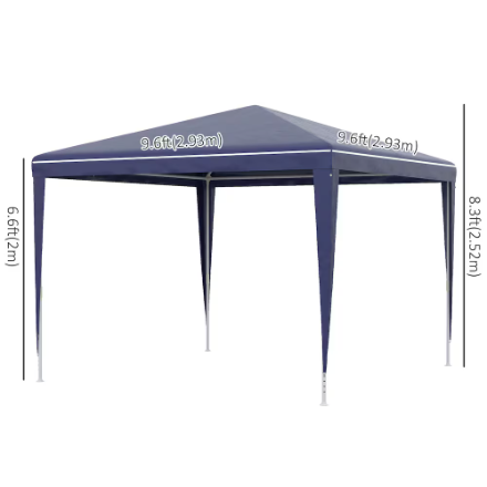 Outsunny 10x10ft Folding Garden Canopy Tent in Dark Blue