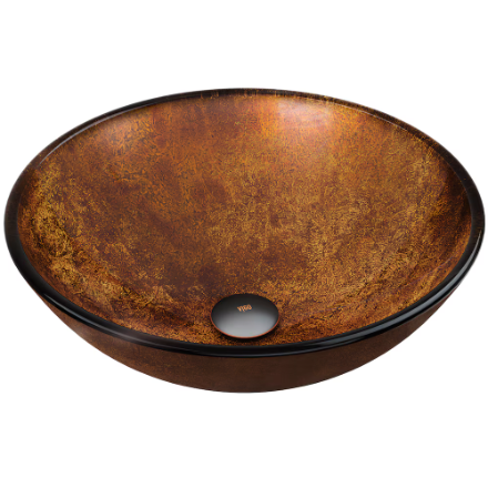 VIGO Giovanni Vessel Bathroom Sink in Brown Fusion (New)