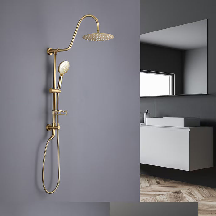 RAINLEX Single-Handle Complete Shower System with Handshower in Brushed Gold (New)