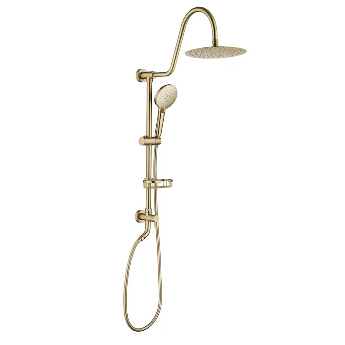 RAINLEX Single-Handle Complete Shower System with Handshower in Brushed Gold (New)