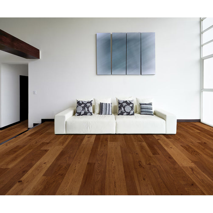 Amber Hickory 12.7mm x 6.5 in. W x Random L Dark Brown Interlocking Engineered Hardwood Flooring (17.05 sq.ft./case) (NEW)