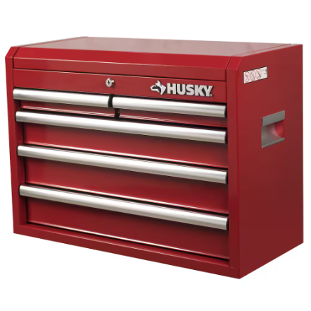 Husky Standard-Duty 26 inch W 5-Drawer Tool Storage Chest in Gloss Red