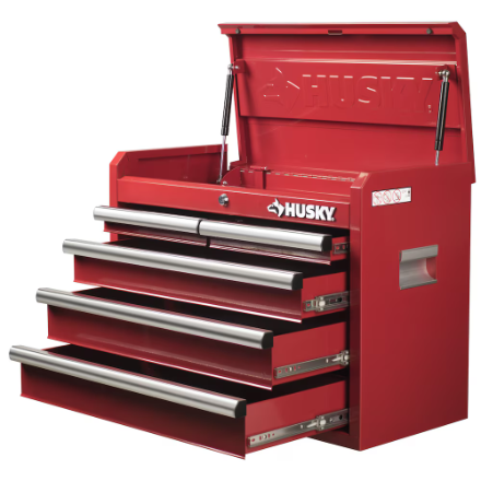 Husky Standard-Duty 26 inch W 5-Drawer Tool Storage Chest in Gloss Red